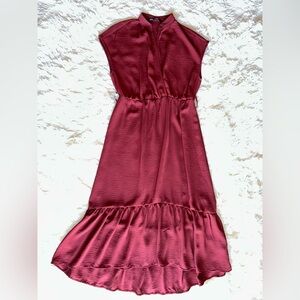 Zara Red Ruffled Tiered Maxi Sundress